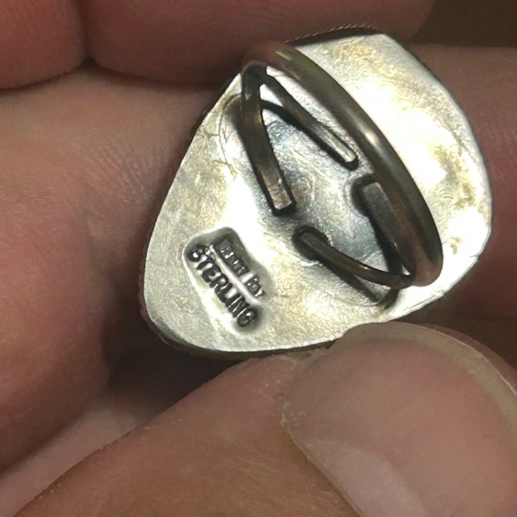 STERLING SILVER NATIVE AMERICAN SIGNED NEW HAND MADE BUMBLEBEE JASPER RING SZ 6 - Picture 9 of 11